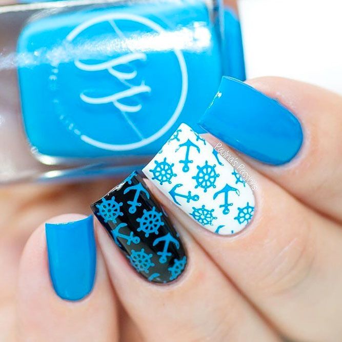 Simple Nails Design With Anchor Accent