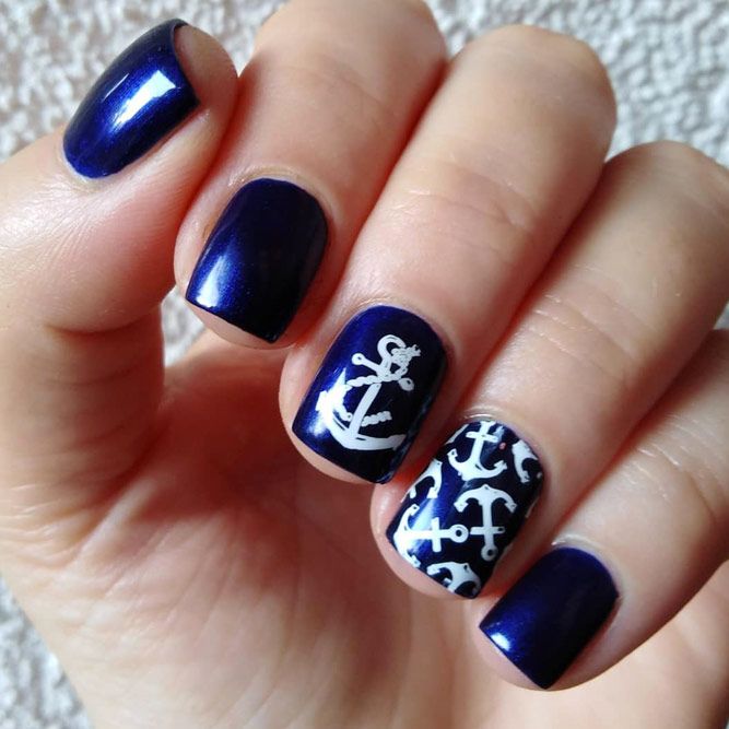 Dark Blue Nails Design