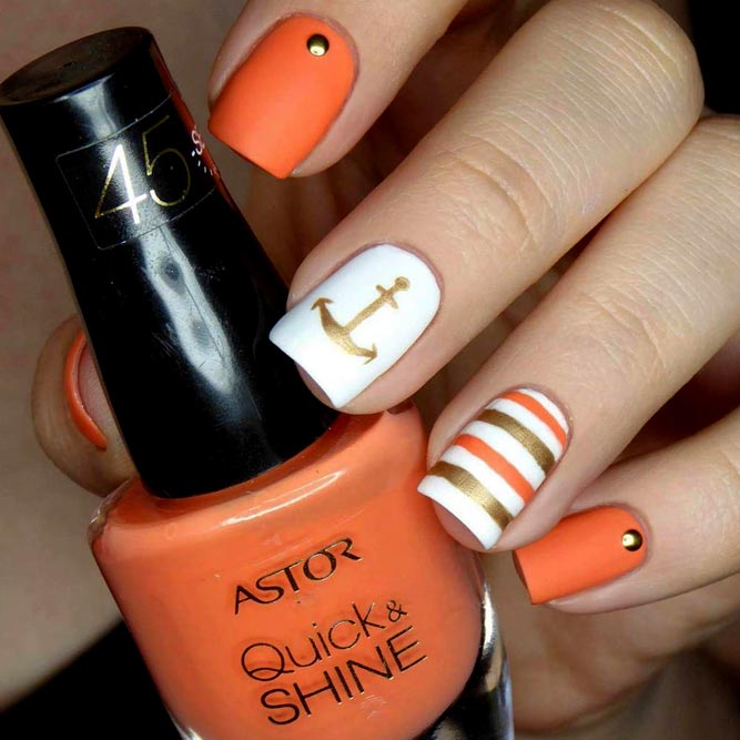 Summer Matte Orange Nails