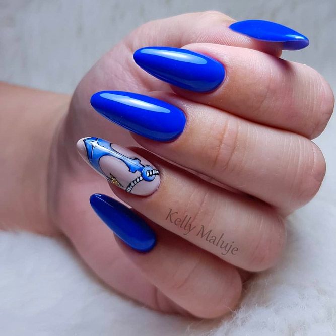 Royal Blue Nails Art
