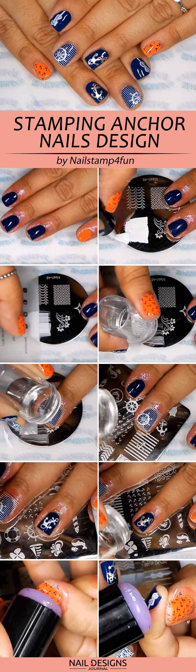 Stamping Methods To Make An Anchor Nails Design