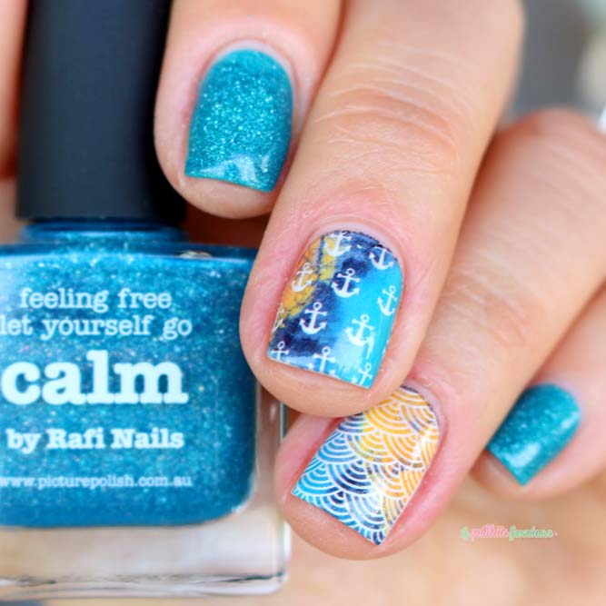Shiny Mermaid Nails Design