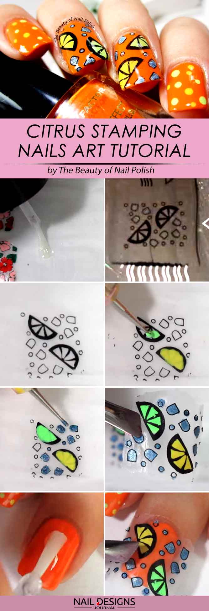 Citrus Stamping Nails Art Tutorial