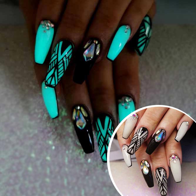 glow in the dark stiletto nails