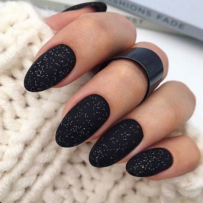 Black Matte Nails For Holiday