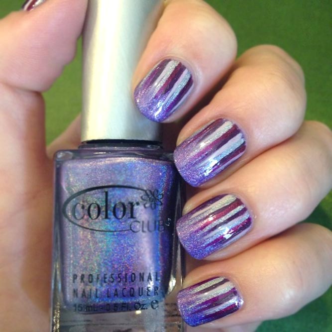 Holographic Waterfall Nail Art At The Nail Base