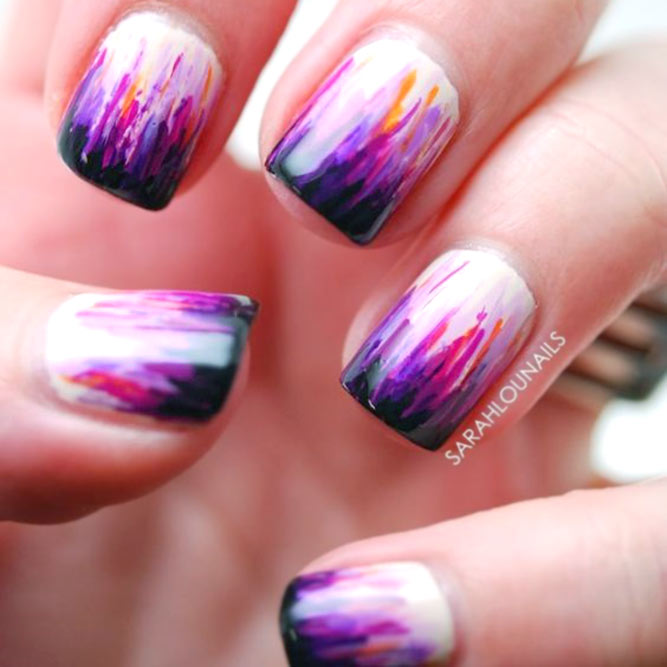 Waterfall Nails Colorful French