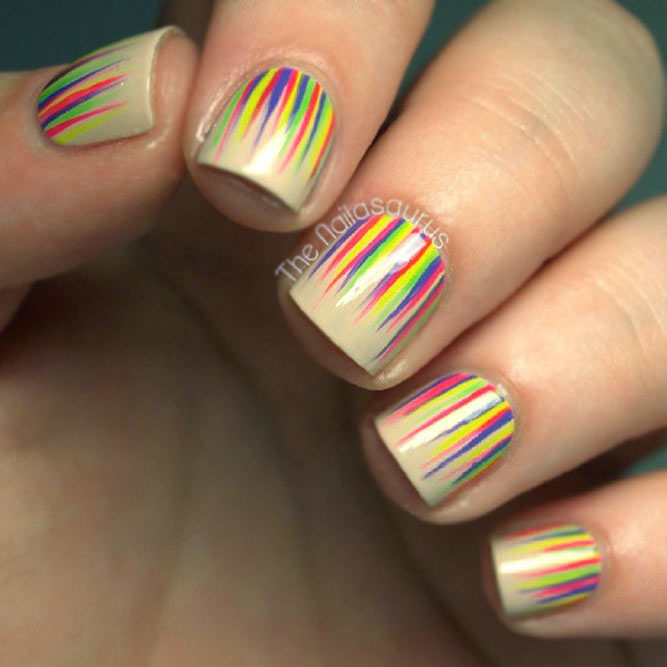 Rainbow Waterfall Nails