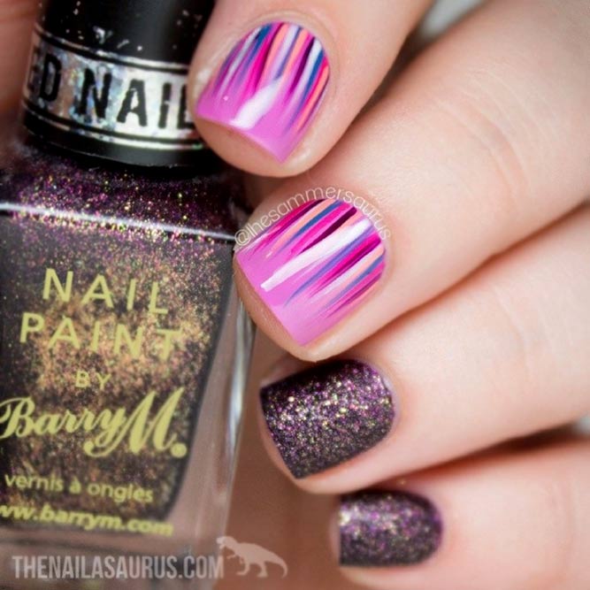Pink Color With Glitter Accents