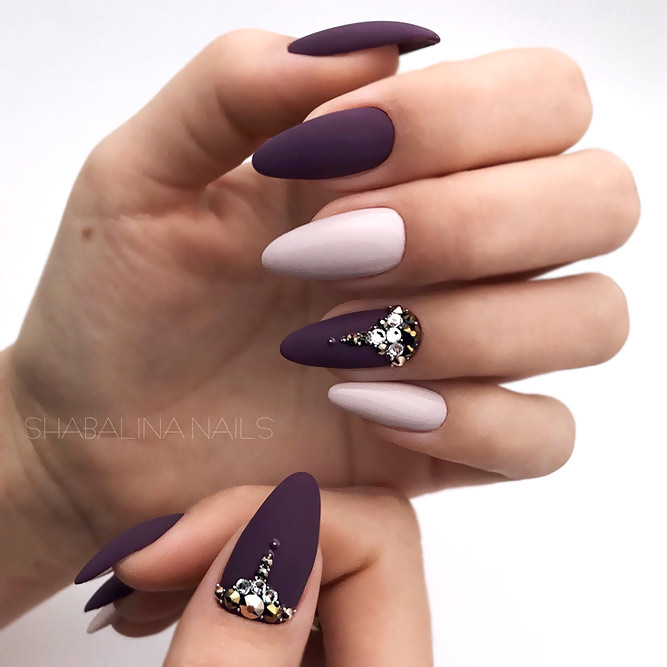 Two-Tone Manicure With Bold Accents