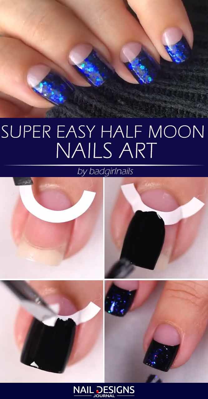 Nail Polish Society: 40 Great Nail Art Ideas: Red + Half & Half