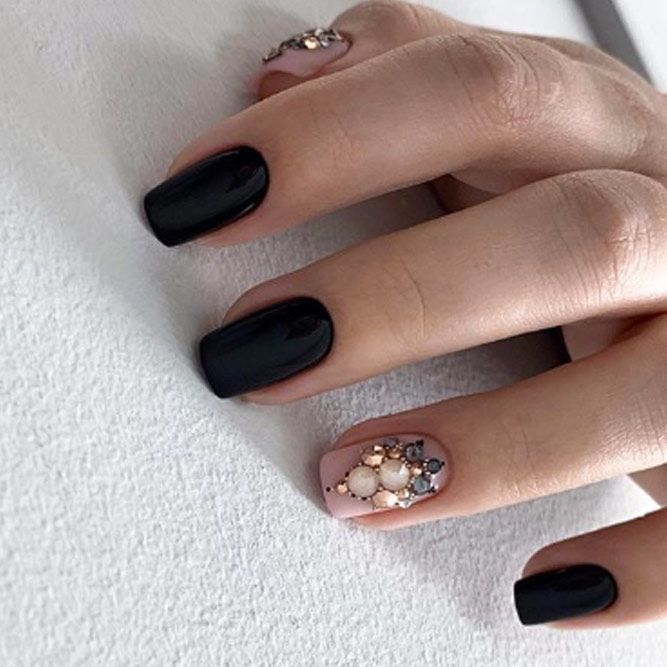 Gorgeous Holiday Nails with Stones