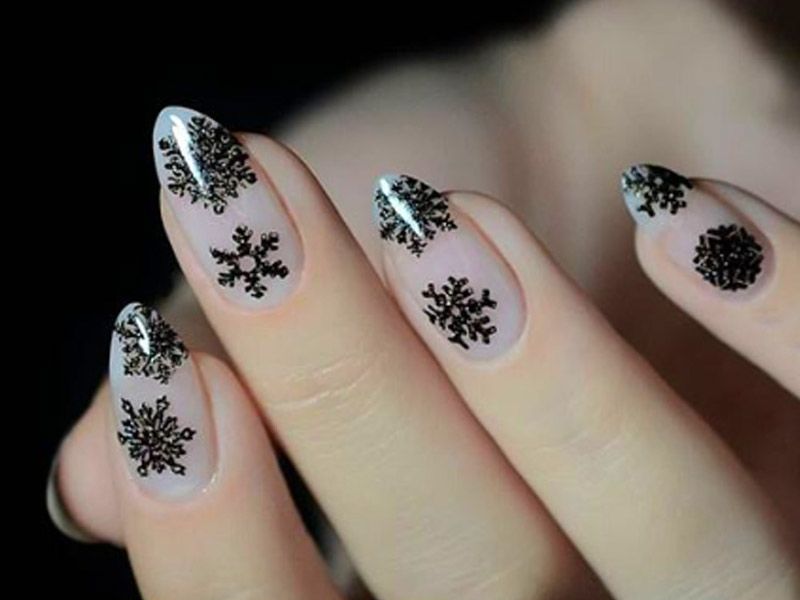 3. Pink and Silver Snowflake Nails - wide 8