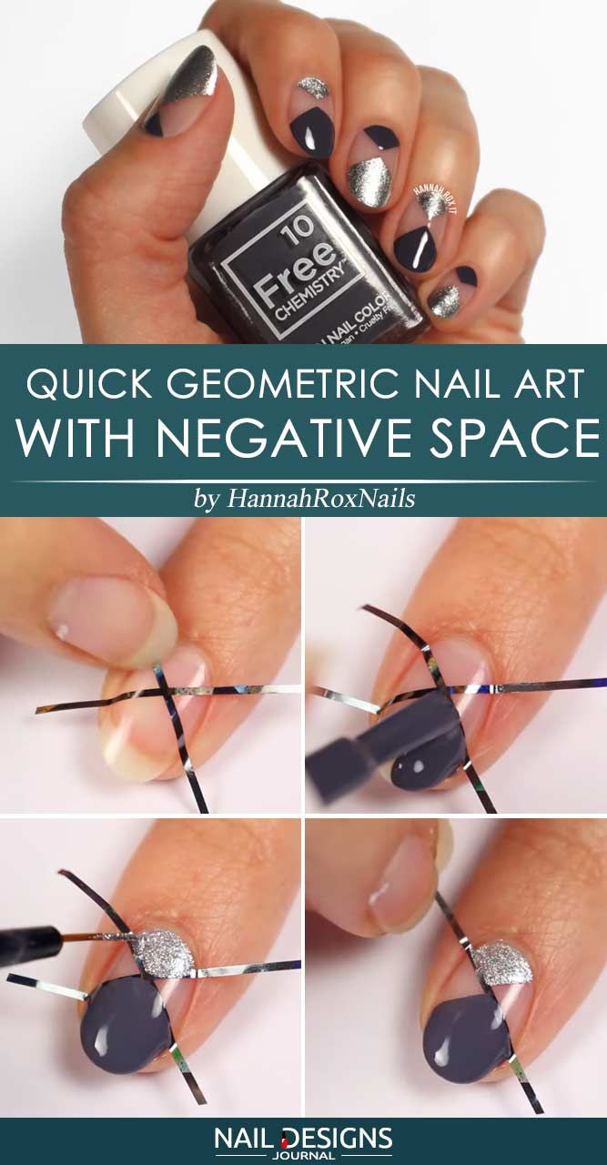 Quick Geometric Nail Art With Negative Space