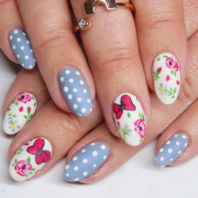 Polka Dots For Easter Nails