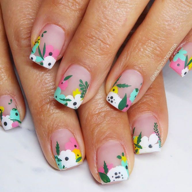 Easter Flowers Nail Design