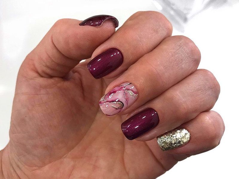 Dazzling Ideas For Maroon Nails Designs