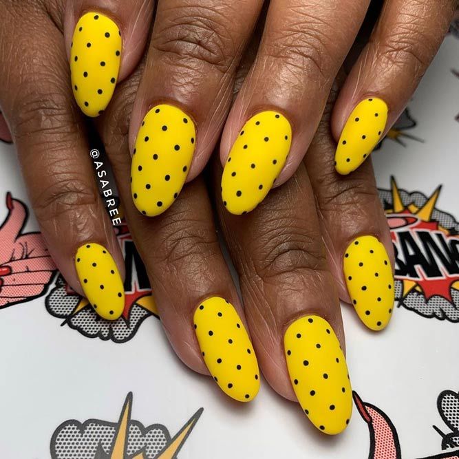 Dots For Decoration Your Yellow Spring Nails