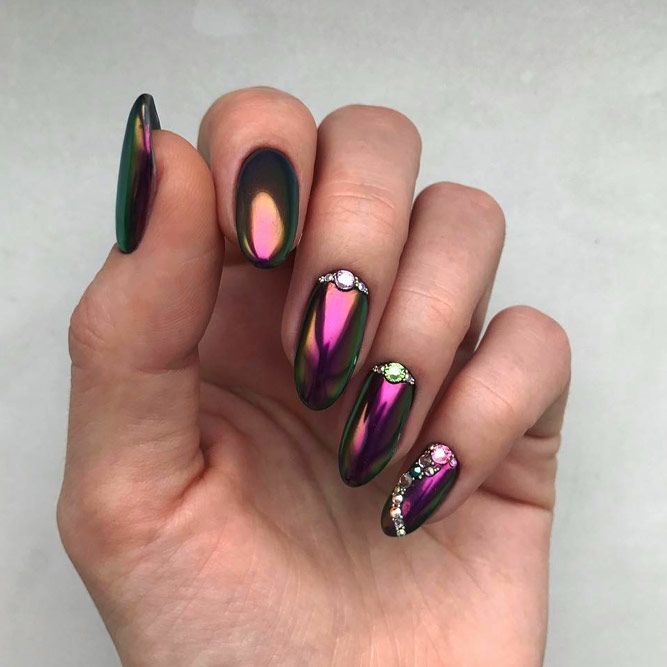 Chrome Nails With Another Accents