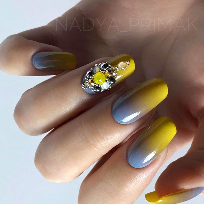 Gradient For Yellow Grey Nails