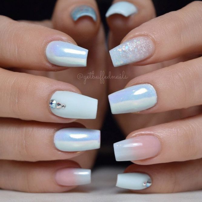 Elegant Coffin Nails With Gradient Accent