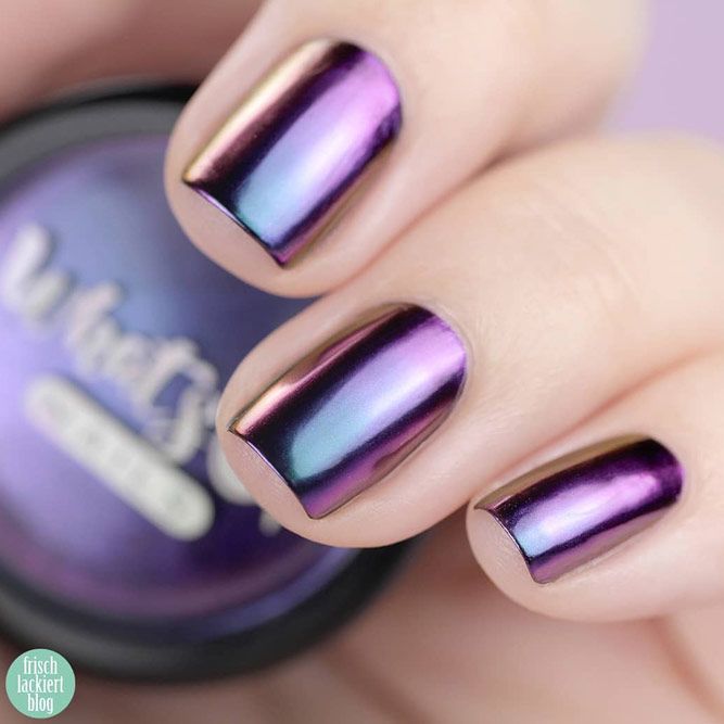 Fall Nails with Chrome or Mettallic
