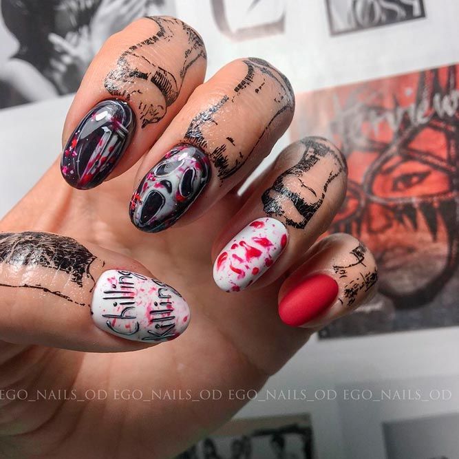 Scary Movies for Halloween Nails