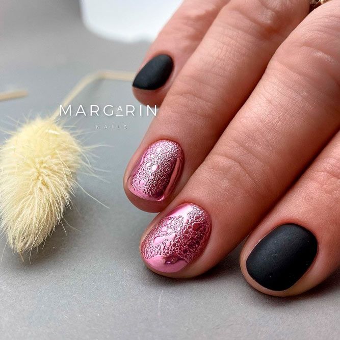 Amazing Fall Nails with Chrome or Mettallic Accent