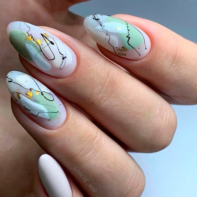 Abstract Nude Nails Designs