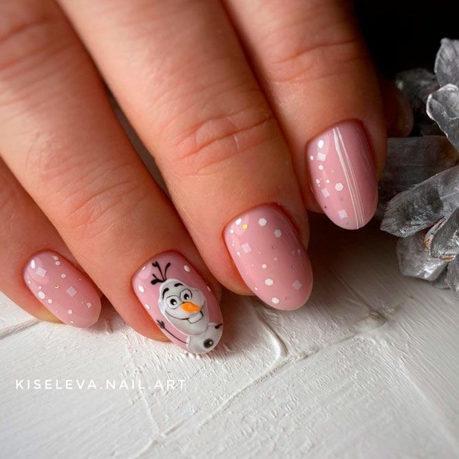 Funny Snowman Winter Nails Art