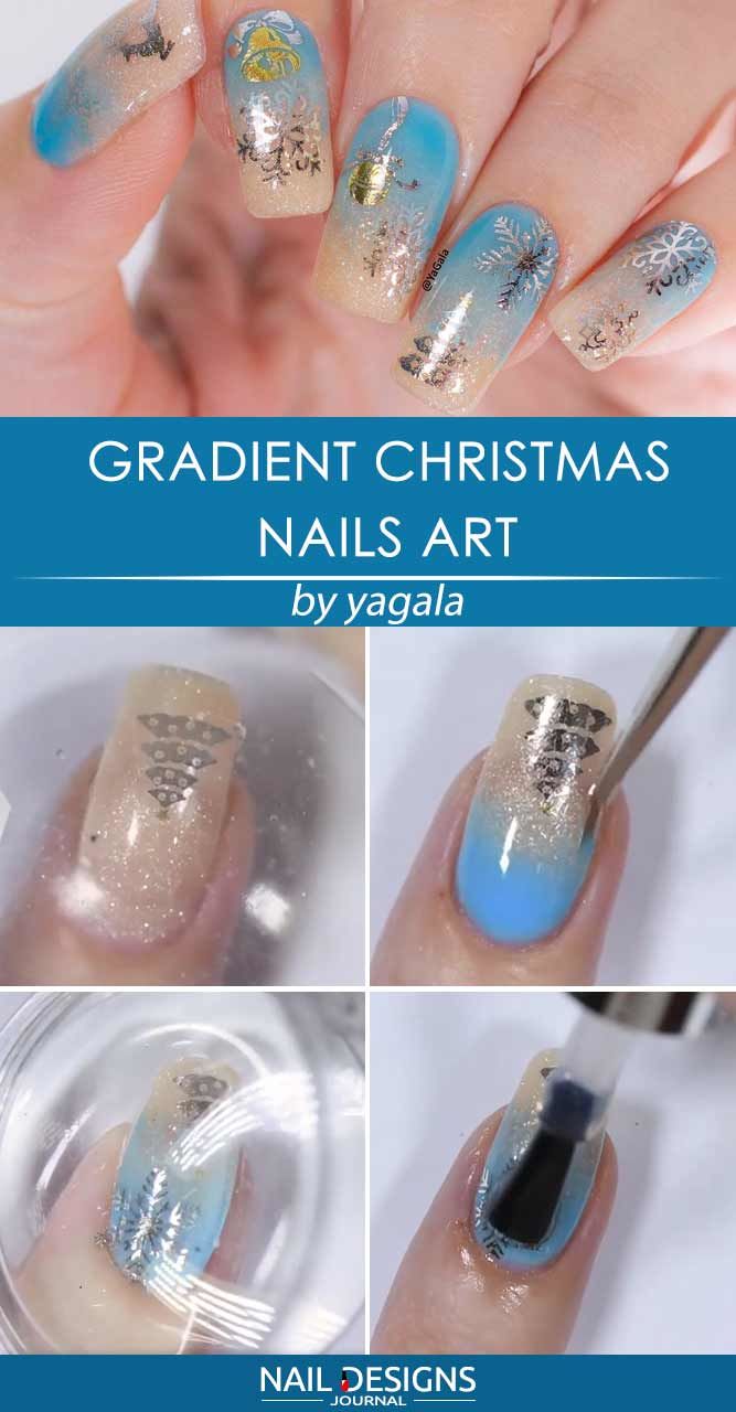 Gradient Christmas Nails