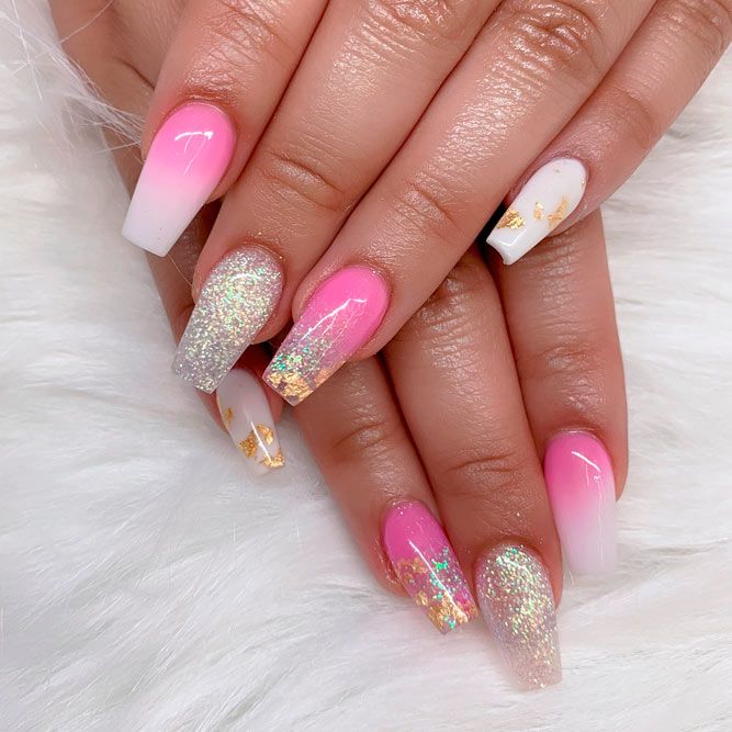 Bright Ombre For Coffin Acrylic Nails