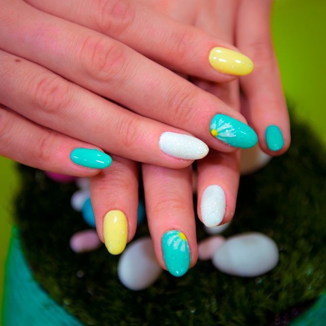 Spring Easter Flowers Nail Designs