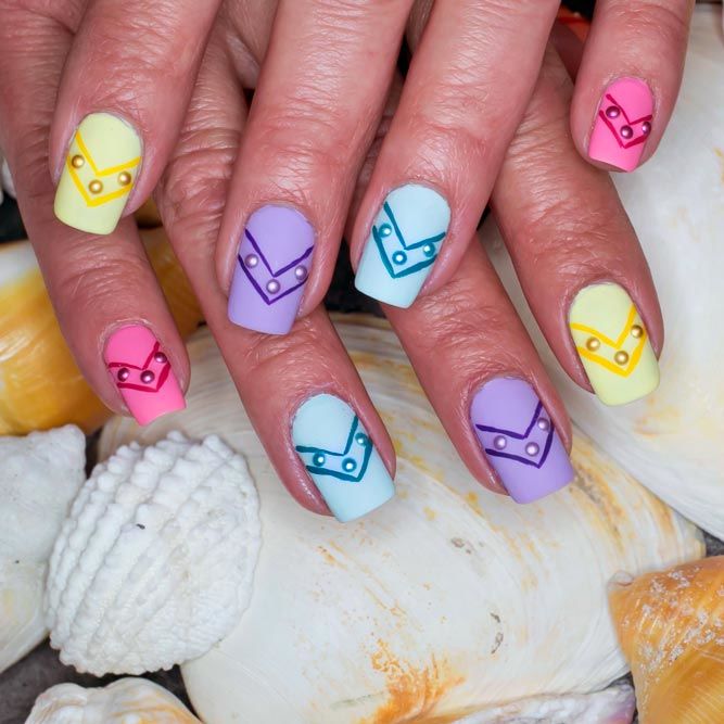 Chevron Easter Nails