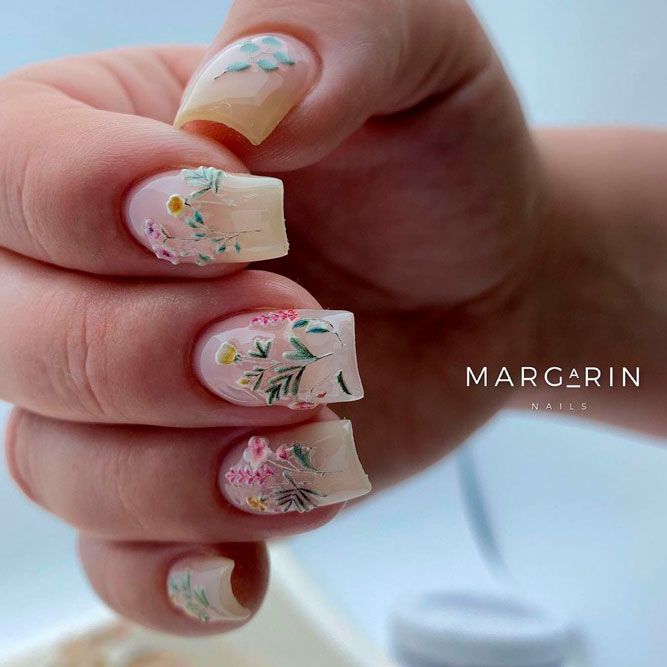 Easter Flowers Nails