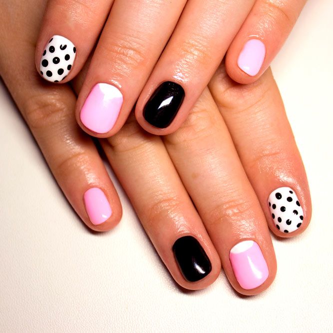 Classic White Nails With Polka Dots
