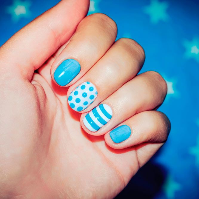 Polka Dots And Elegant Blue Shade