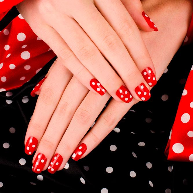 Red Polka Dots Nails