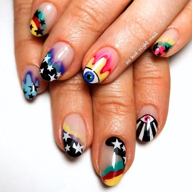 Different Designs On Your Spring Nails Together