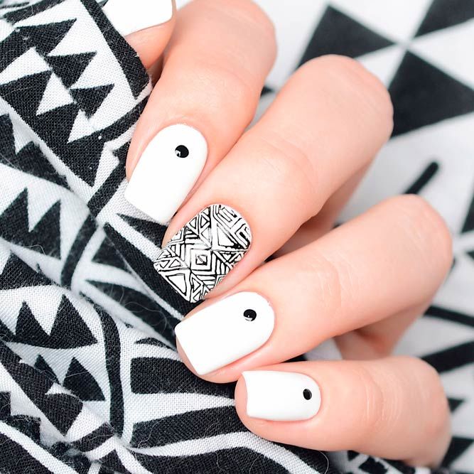 Graduation Nails With Abstracted Geometric Themes