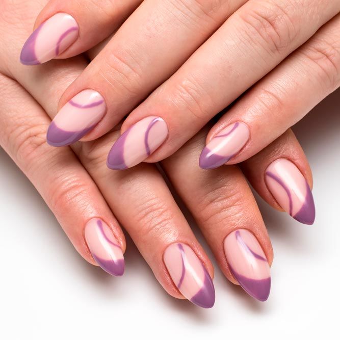 Abstract Mauve Color Nails