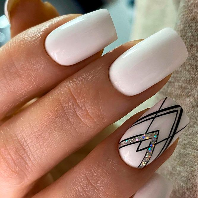 White Ideas for Your Wedding-Day Nails