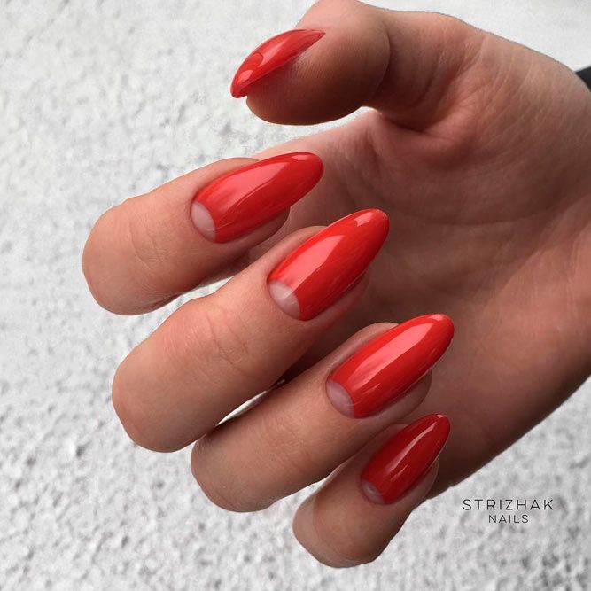 CLassic Red Prom Nails For Black Dress