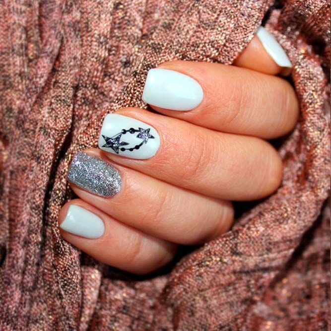 Star Nails Are Trending Now : Silver Star Simple Nails