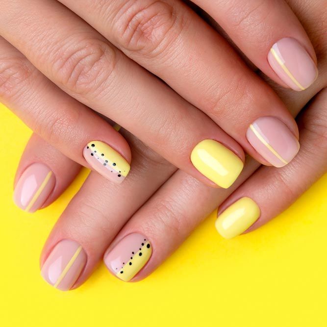 Yellow Aesthetic Nails Design