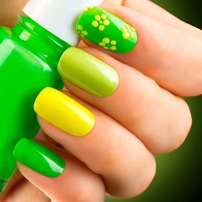 Yellow Green Mix for Nails