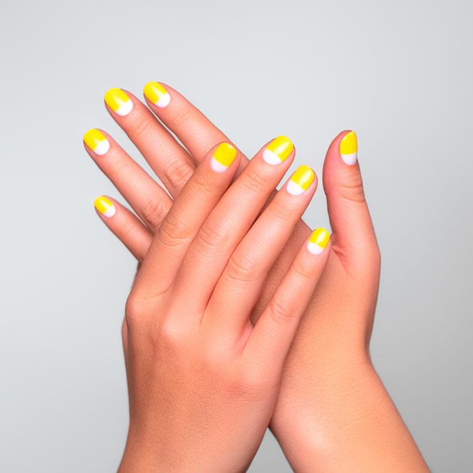 White - Yellow Nails Aesthetic