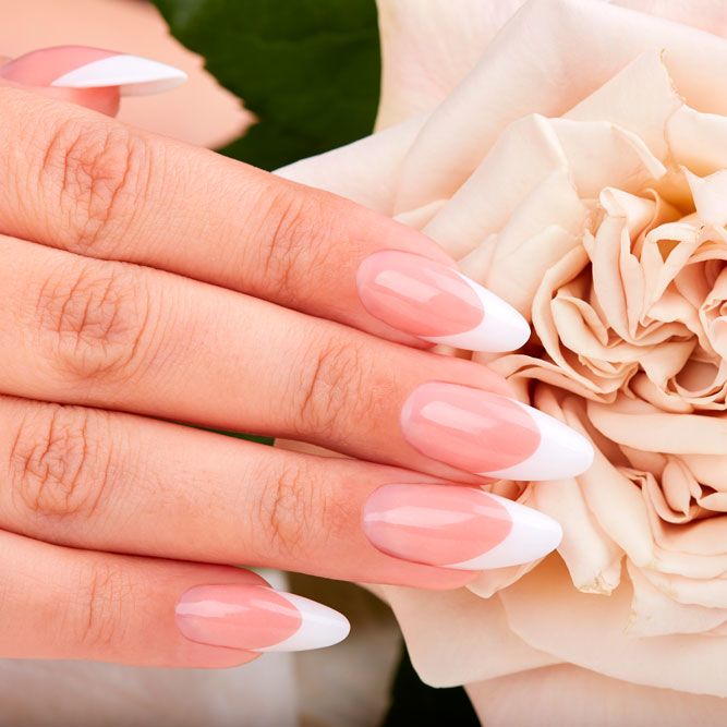 Classic French Mani For Almond Nails