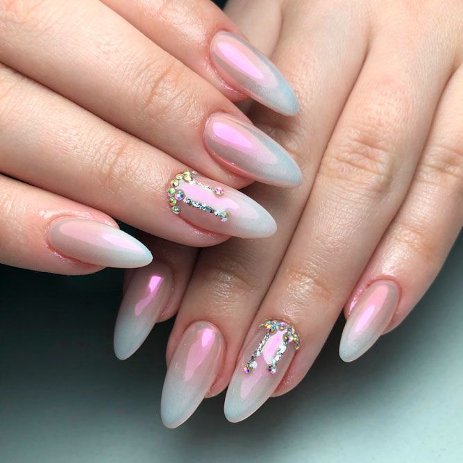 Almond Nails With Stones