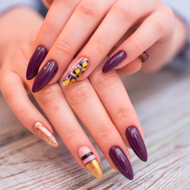 Wild Animal Print on Almond Nails